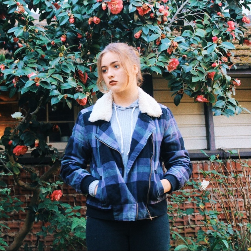 Plaid sherpa collar jacket ✨